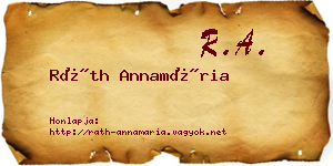 Ráth Annamária névjegykártya